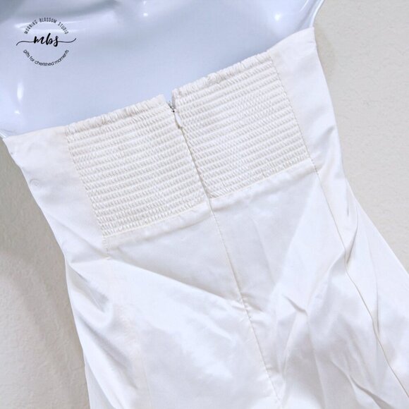 NWT Sky To Moon Brooch Flower Lined Strapless Mini Dress White Women M - Picture 5 of 8